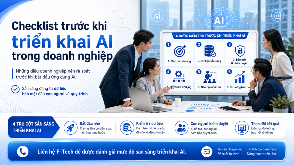 Checklist trước khi triển khai AI trong doanh nghiệp
