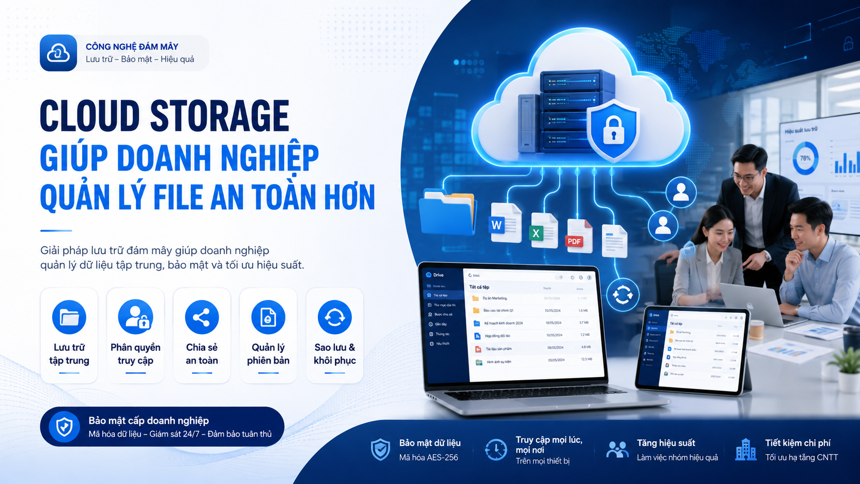 Cloud Storage giúp doanh nghiệp quản lý file an toàn hơn