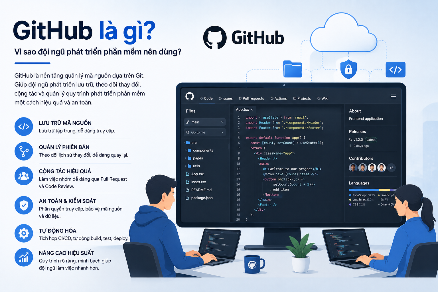 GitHub là gì? Vì sao đội ngũ phát triển phần mềm nên dùng?