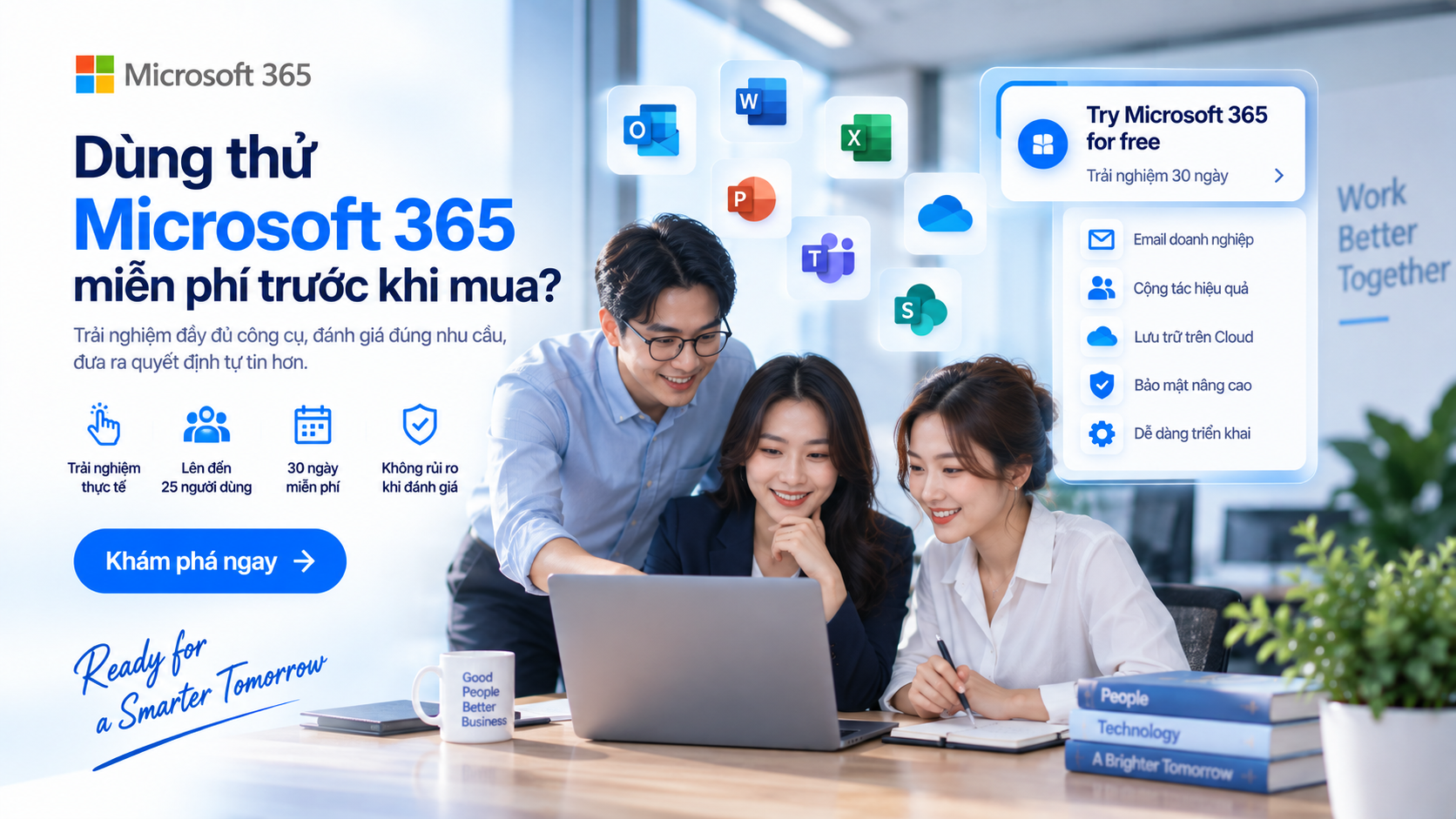 Dùng thử Microsoft 365 miễn phí trước khi mua như thế nào?